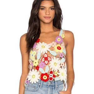 WILDFOX COUTURE Crochet Lola Flower Tank